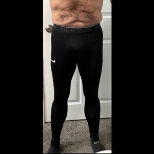 Nike Black Compression Tights with White Swoosh